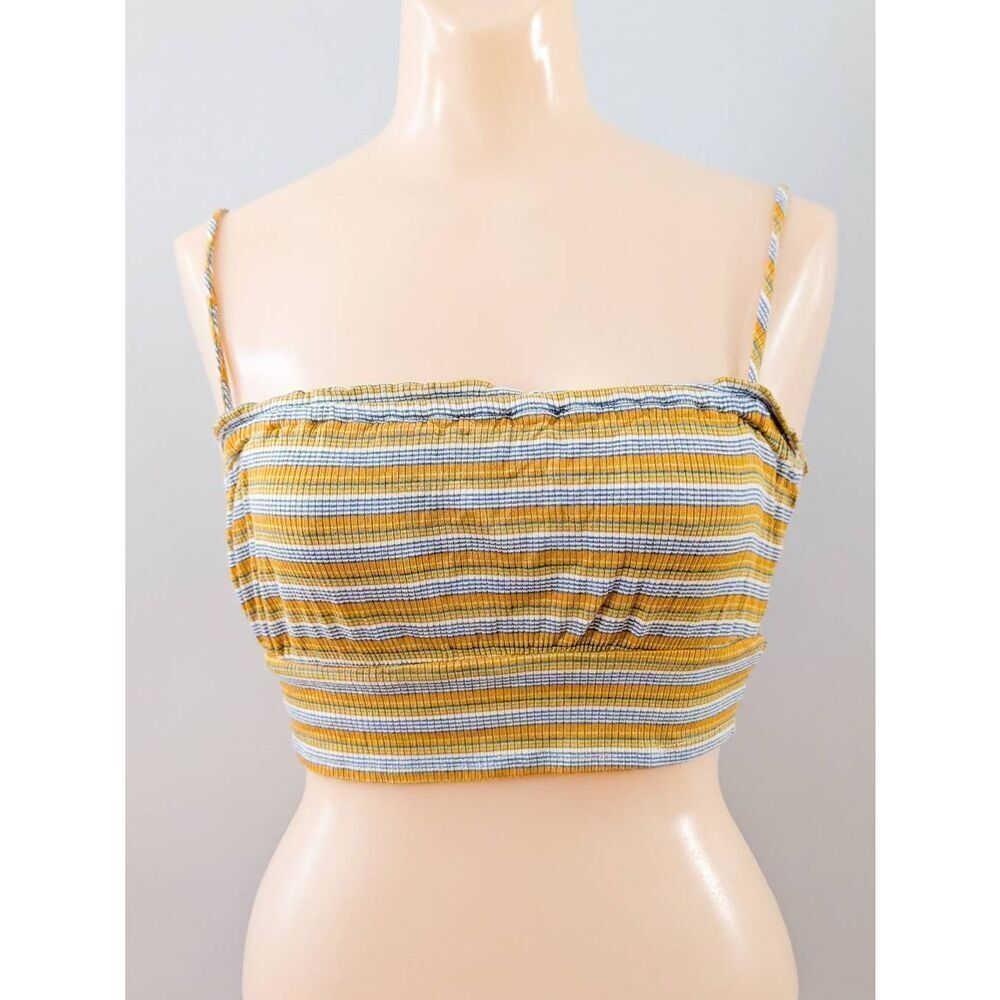 Me to We Striped Yellow Crop Top